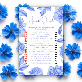 Blaue Blumen Brautparty Er sagte, sie sagte