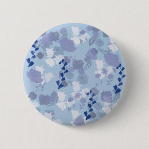 Blaue Blumen Button