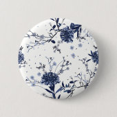 Blaue Blumen Button (Vorderseite)