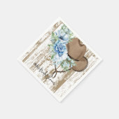 Blaue Blumen-Cowgirl-Servietten  Serviette (Ecke)