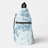 Blaue Blumen Crossbody Bag (Vorderseite)