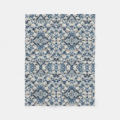 Blaue Blumen-Damaskus-Musterdecke Fleecedecke (Vorderseite)