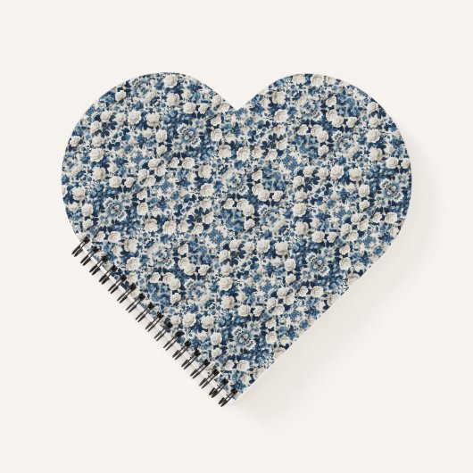 Blaue Blumen-Damaskus-Musterdecke Notizblock (Vorderseite)