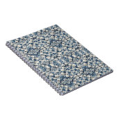 Blaue Blumen-Damaskus-Musterdecke Notizblock (Rechte Seite)