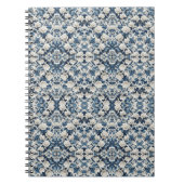 Blaue Blumen-Damaskus-Musterdecke Notizblock (Vorderseite)
