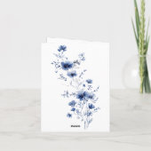 Blaue Blumen Dankeskarten Dankeskarte (Rückseite)