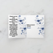 Blaue Blumen Dankeskarten Dankeskarte (Innenseite)