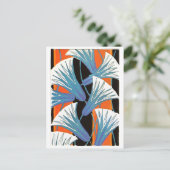 Blaue Blumen-Dekoration Postkarte (Stehend Vorderseite)