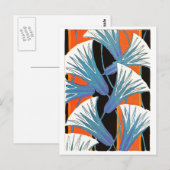 Blaue Blumen-Dekoration Postkarte (Vorne/Hinten)