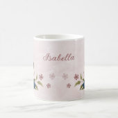 Blaue Blumen der rosa Marine Kaffeetasse (Mittel)