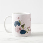 Blaue Blumen der rosa Marine Kaffeetasse (Links)