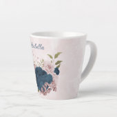 Blaue Blumen der rosa Marine Milchtasse (Rechte Ecke)