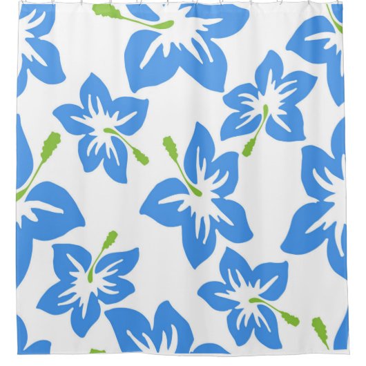 Blaue Blumen Duschvorhang (Vorderseite)