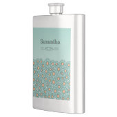 Blaue Blumen Edelstahlflasche Flachmann (Links)