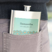 Blaue Blumen Edelstahlflasche Flachmann (Beispiel)