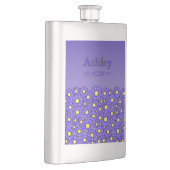 Blaue Blumen Edelstahlflasche Flachmann (Rechts)