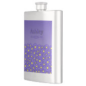 Blaue Blumen Edelstahlflasche Flachmann (Links)