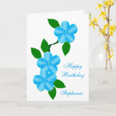 Blaue Blumen einfach Geburtstag hinzufügen Karte (Gelbe Blume)