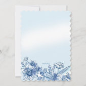 Blaue Blumen-Einladung Einladung (Rückseite)
