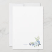 Blaue Blumen-Einladung Einladung (Rückseite)