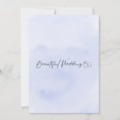 Blaue Blumen Eleganz Hochzeit Einladung (Rückseite)
