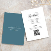 Blaue Blumen-Empfangs-QR-Code-RSVP-Karte Begleitkarte