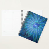 Blaue Blumen-Fantasie-Muster, abstrakte Fraktal-Ku Planer (Anzeige)