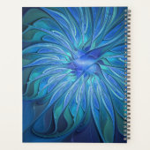 Blaue Blumen-Fantasie-Muster, abstrakte Fraktal-Ku Planer (Rückseite)