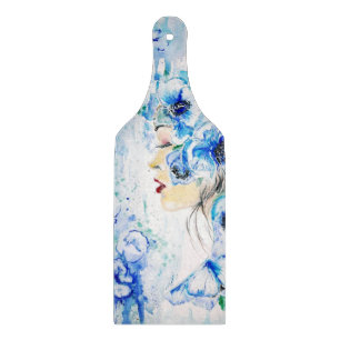 Blaue Blumen Fantasy Cutting Fantasy Malen Schneidebrett