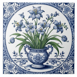 Blaue Blumen Fliese