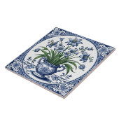 Blaue Blumen Fliese (Seite)