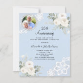 Blaue Blumen Foto 25. Hochzeitseinladung (Vorderseite)