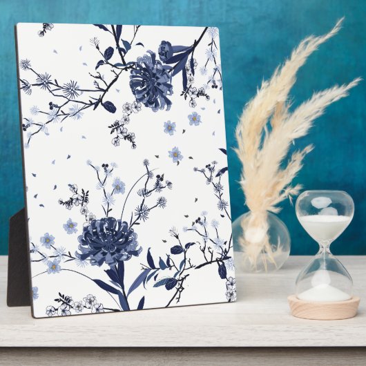 Blaue Blumen Fotoplatte (Seite)