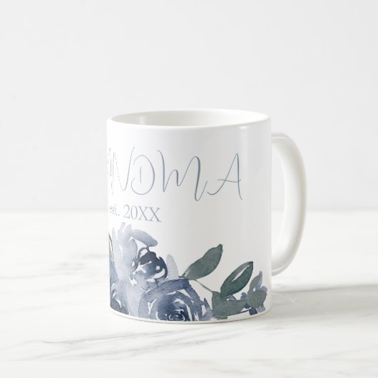 Blaue Blumen für Oma Kaffeetasse (VorderseiteRechts)