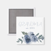 Blaue Blumen für Oma Magnet (Vorderseite/Rückseite)