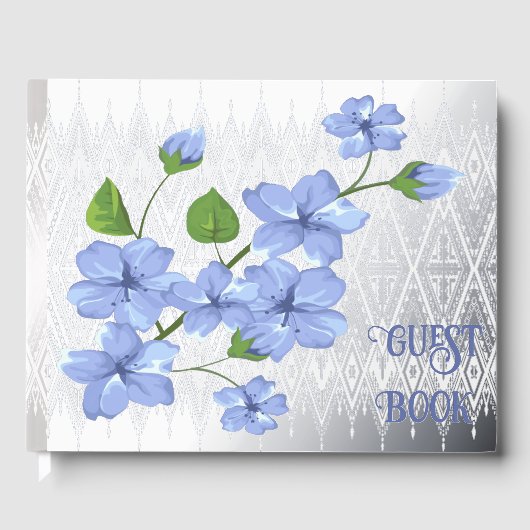 Blaue Blumen Gästebuch (Vorderseite)