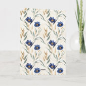 Blaue Blumen Geburtstag Karte (Rückseite)