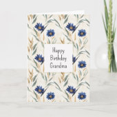 Blaue Blumen Geburtstag Karte (Vorderseite)
