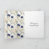 Blaue Blumen Geburtstag Karte (Innenseite)