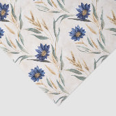 Blaue Blumen Geburtstag Seidenpapier (Ausschnitt)