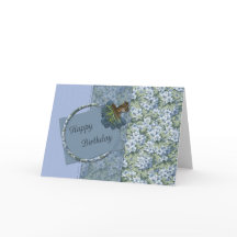 Blaue Blumen Geburtstagskarte
