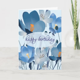 Blaue Blumen Geburtstagskarte Karte