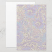 Blaue Blumen gegen Blatttarnungsmuster Briefpapier (Vorne/Hinten)
