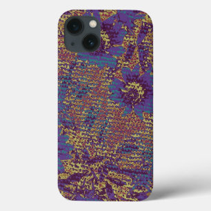 Blaue Blumen gegen Blatttarnungsmuster Case-Mate iPhone Hülle