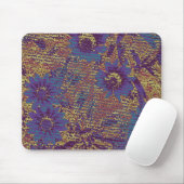 Blaue Blumen gegen Blatttarnungsmuster Mousepad (Mit Mouse)