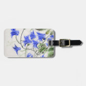 Blaue Blumen Gepäckanhänger (Vorderseite horizontal)