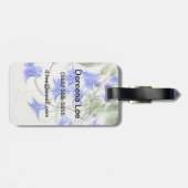 Blaue Blumen Gepäckanhänger (Rückseite horizontal)