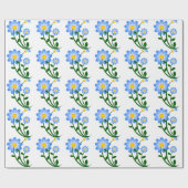 BLAUE BLUMEN GESCHENKPAPIER (Flach)