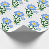 BLAUE BLUMEN GESCHENKPAPIER (Ecke)