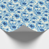Blaue Blumen Geschenkpapier (Ecke)